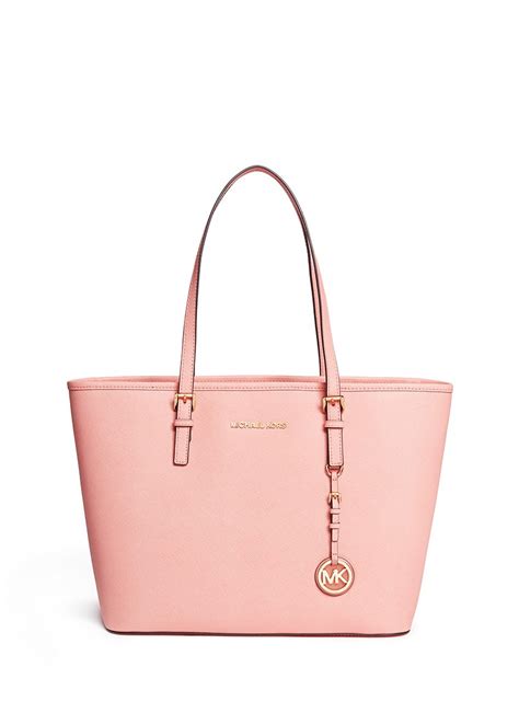 michael kors jet set travel top zip tote pink